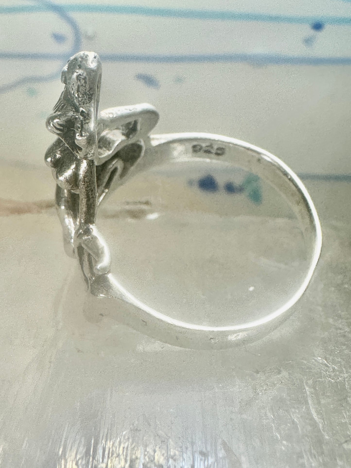 Naked lady ring size 8 waves ocean Mexico sterling silver women