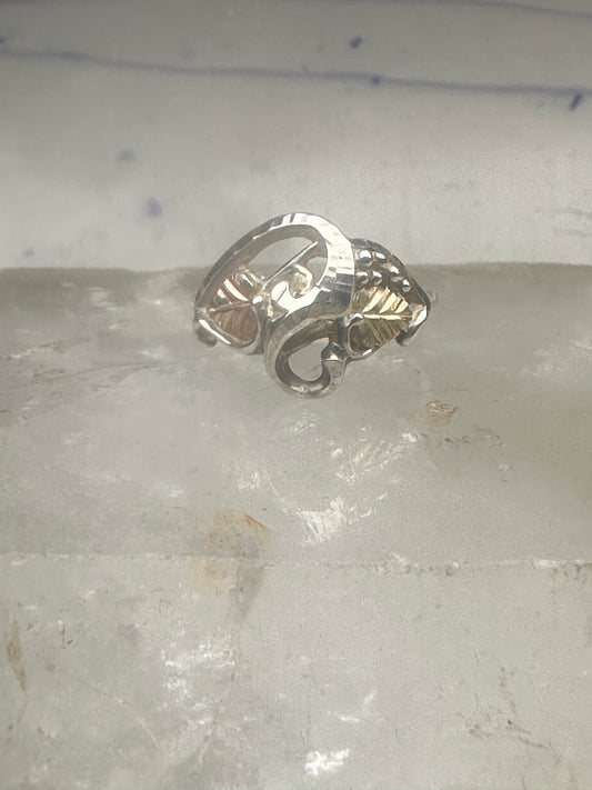 Black Hills Gold ring leaves band size 5.75 sterling silver women girls