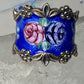 Guilloche ring floral rose band size 6.75 sterling silver women girls