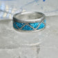 Zuni Wedding ring turquoise chips wedding band size 6.50 sterling silver women men