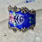Guilloche ring floral rose band size 6.75 sterling silver women girls