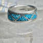 Zuni Wedding ring turquoise chips wedding band size 6.50 sterling silver women men