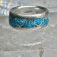 Zuni Wedding ring turquoise chips wedding band size 6.50 sterling silver women men