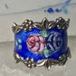 Guilloche ring floral rose band size 6.75 sterling silver women girls
