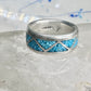 Zuni Wedding ring turquoise chips wedding band size 6.50 sterling silver women men