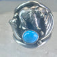 Bear ring turquoise band claw Carolyn Pollack size 7 sterling silver women