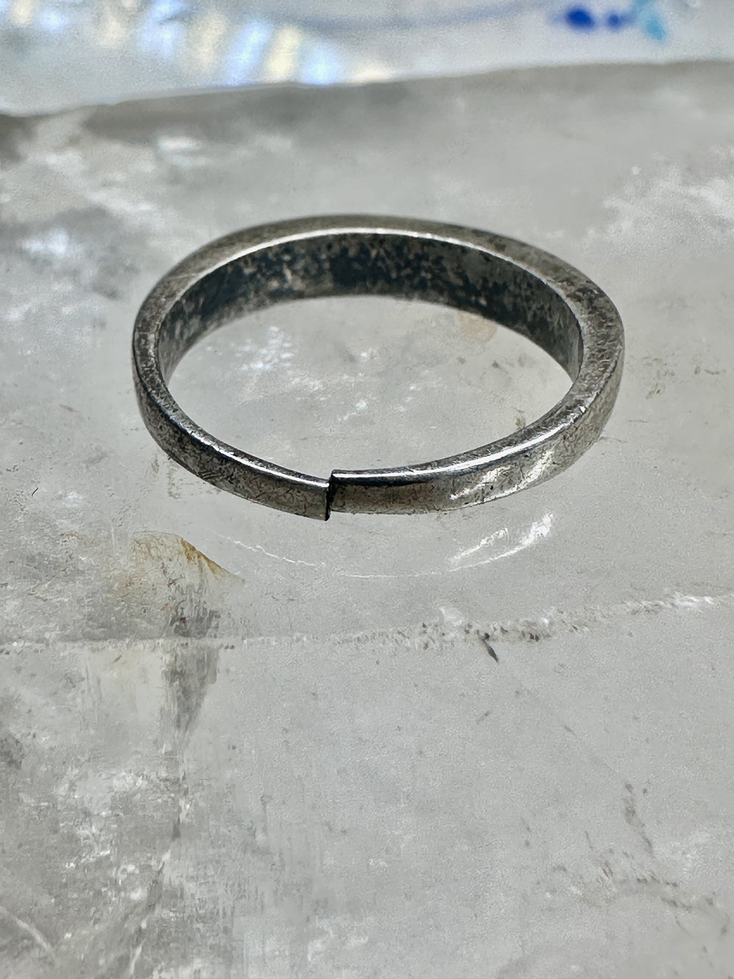 Turquoise ring southwest stacker slender band size 5.25 pinky sterling silver women AS IS