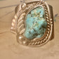 Turquoise ring Navajo size 7.50 feather  sterling silver women