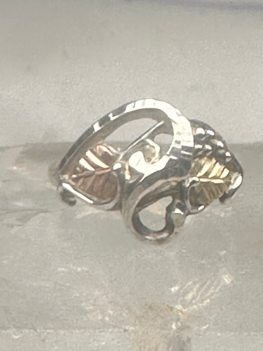 Black Hills Gold ring leaves band size 5.75 sterling silver women girls