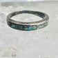 Turquoise ring southwest stacker slender band size 5.25 pinky sterling silver women AS IS