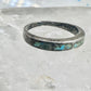 Turquoise ring southwest stacker slender band size 5.25 pinky sterling silver women AS IS