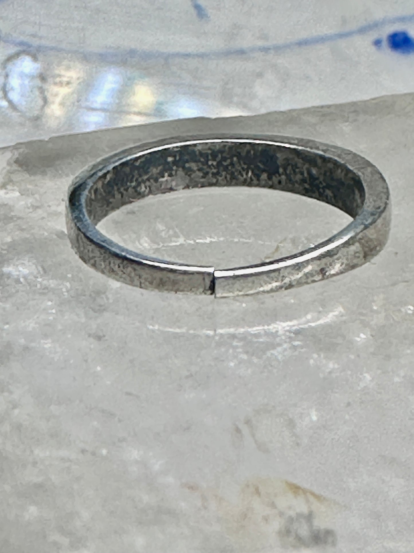 Turquoise ring southwest stacker slender band size 5.25 pinky sterling silver women AS IS