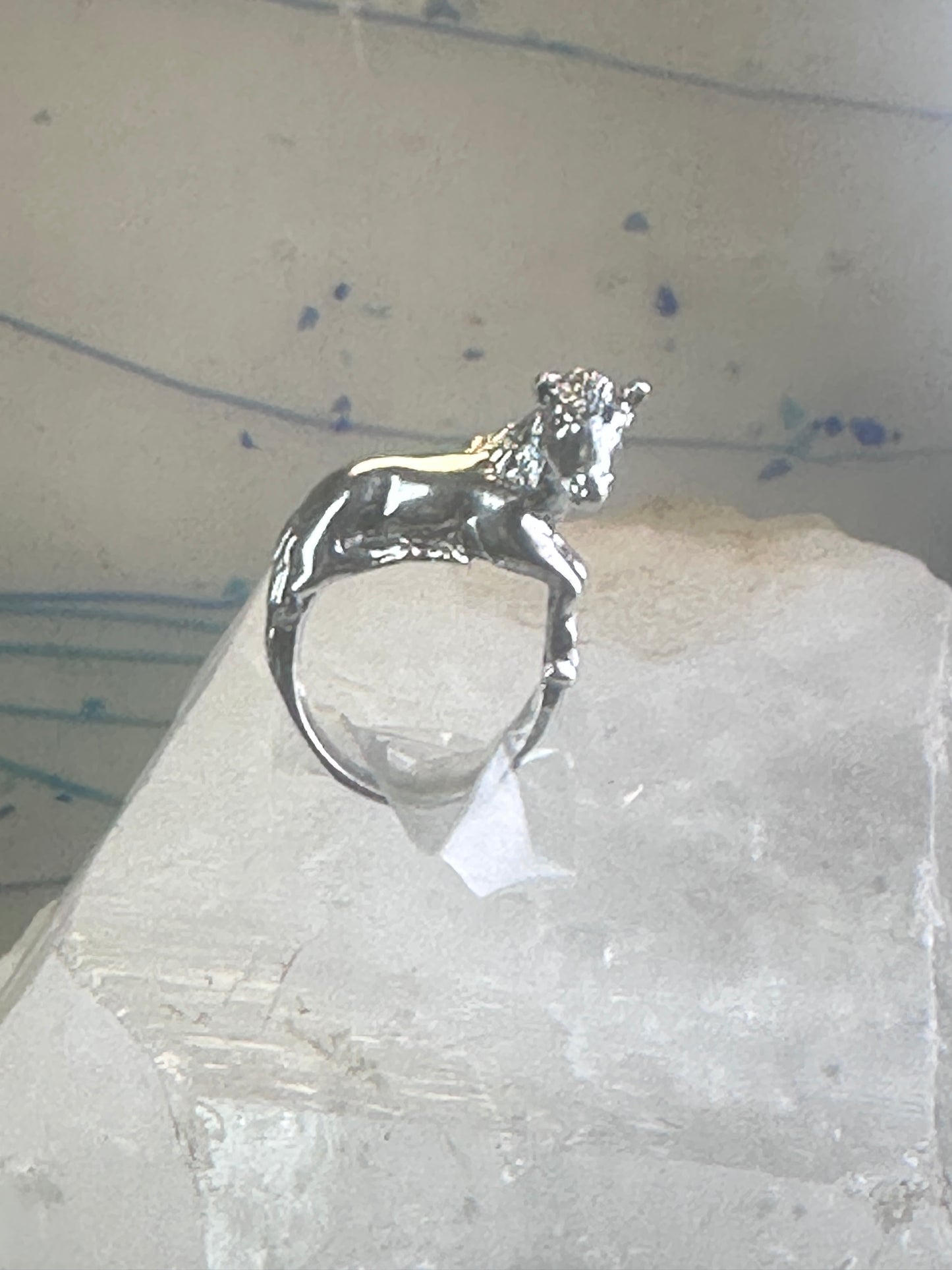 Horse ring animal band size 5 cowgirl sterling silver women