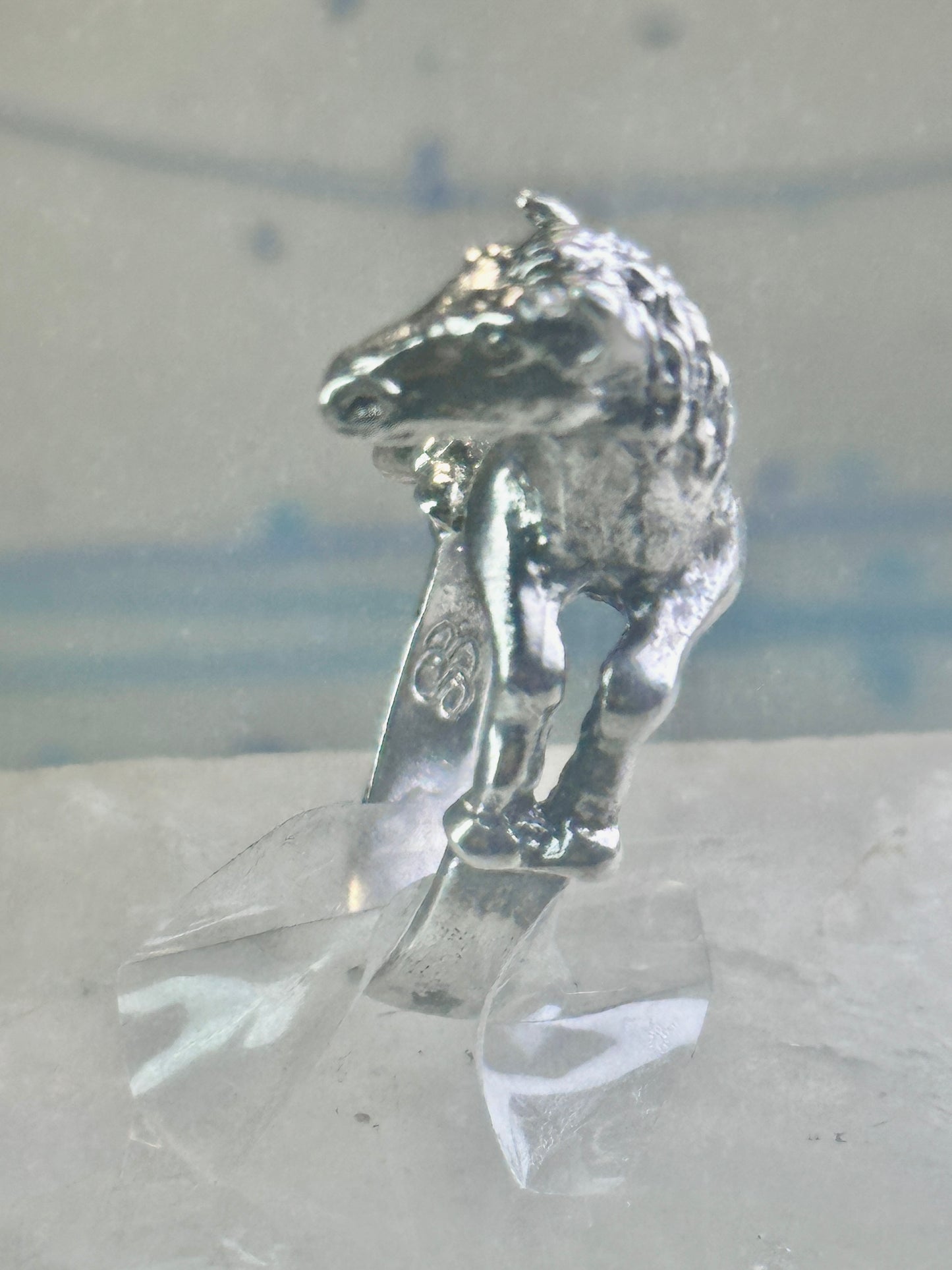 Horse ring animal band size 5 cowgirl sterling silver women