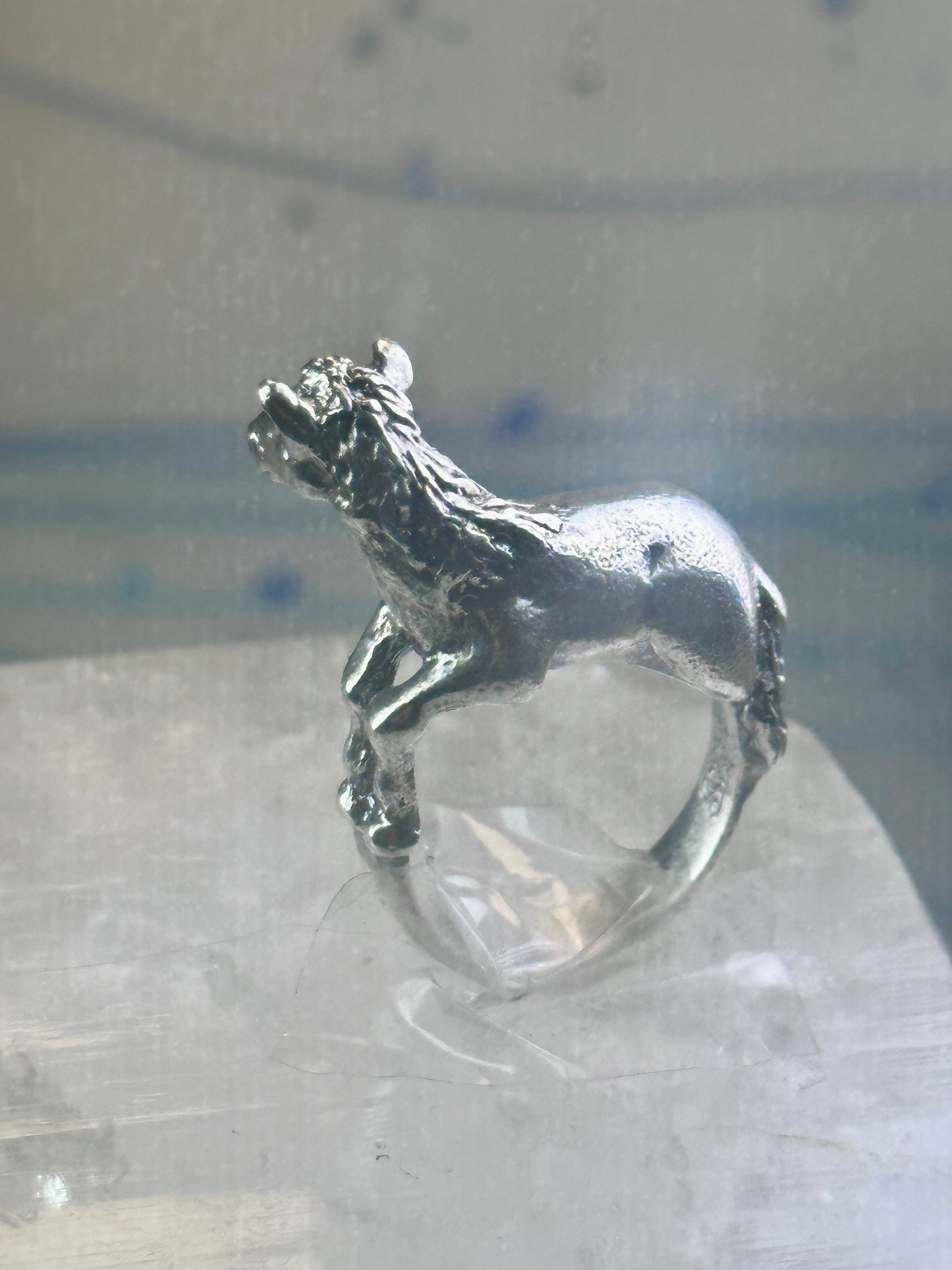 Horse ring animal band size 5 cowgirl sterling silver women