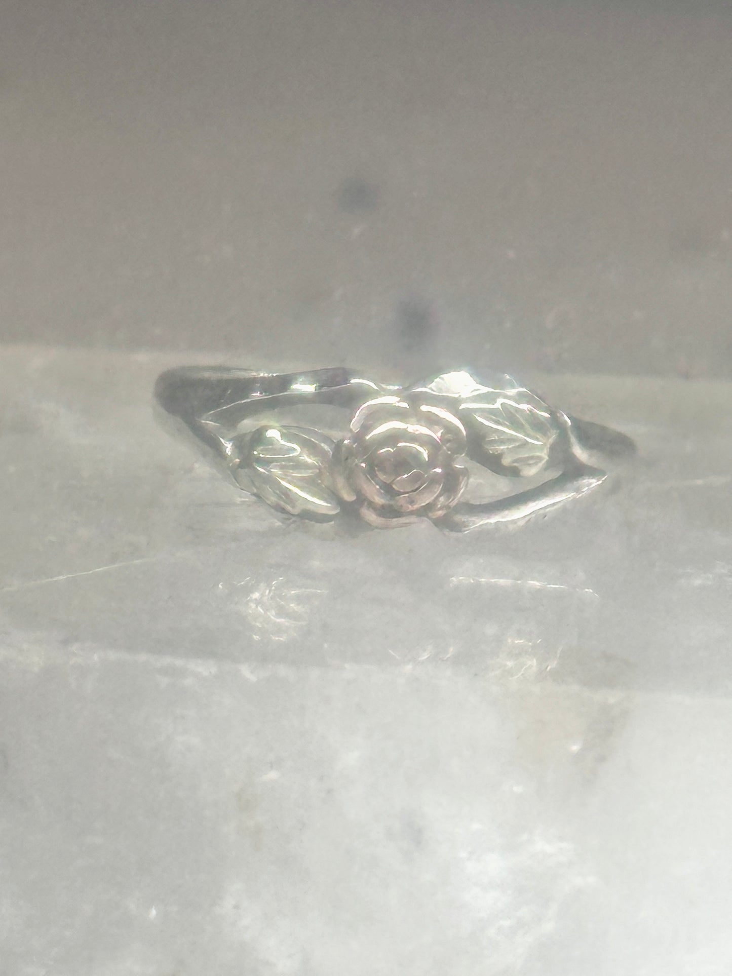 Black Hills Gold ring Rose Flower Leaves wedding band size 5.5 sterling silver women girls