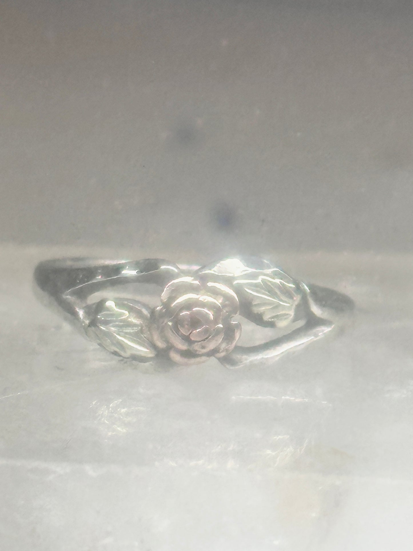 Black Hills Gold ring Rose Flower Leaves wedding band size 5.5 sterling silver women girls