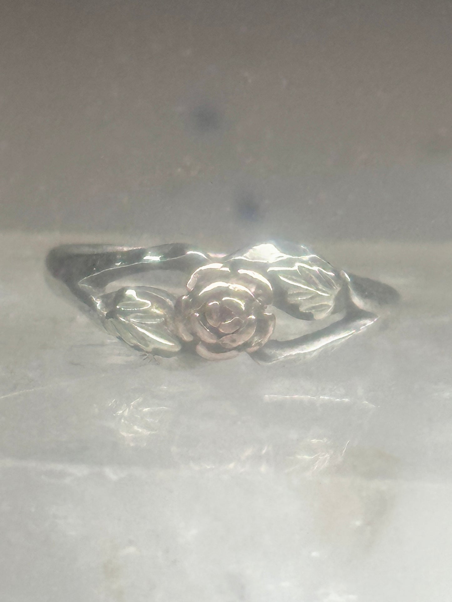 Black Hills Gold ring Rose Flower Leaves wedding band size 5.5 sterling silver women girls