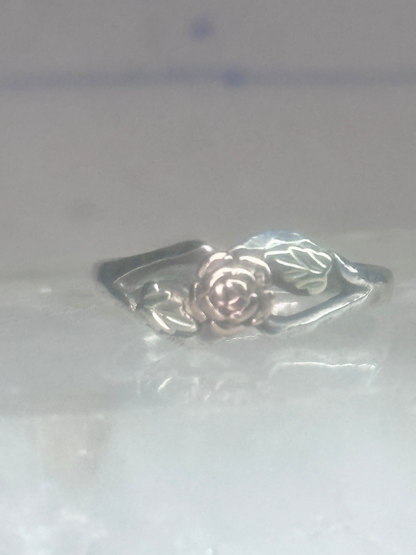 Black Hills Gold ring Rose Flower Leaves wedding band size 5.5 sterling silver women girls