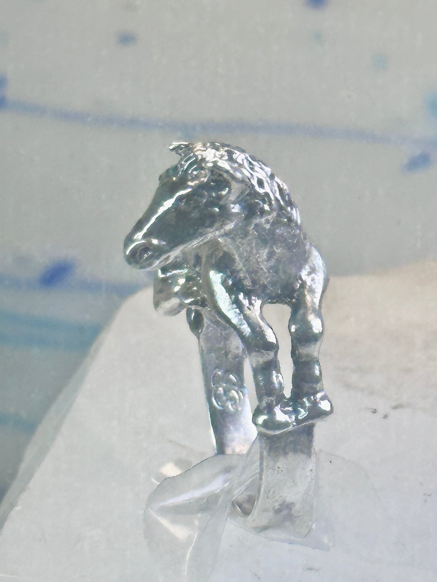 Horse ring animal band size 5 cowgirl sterling silver women