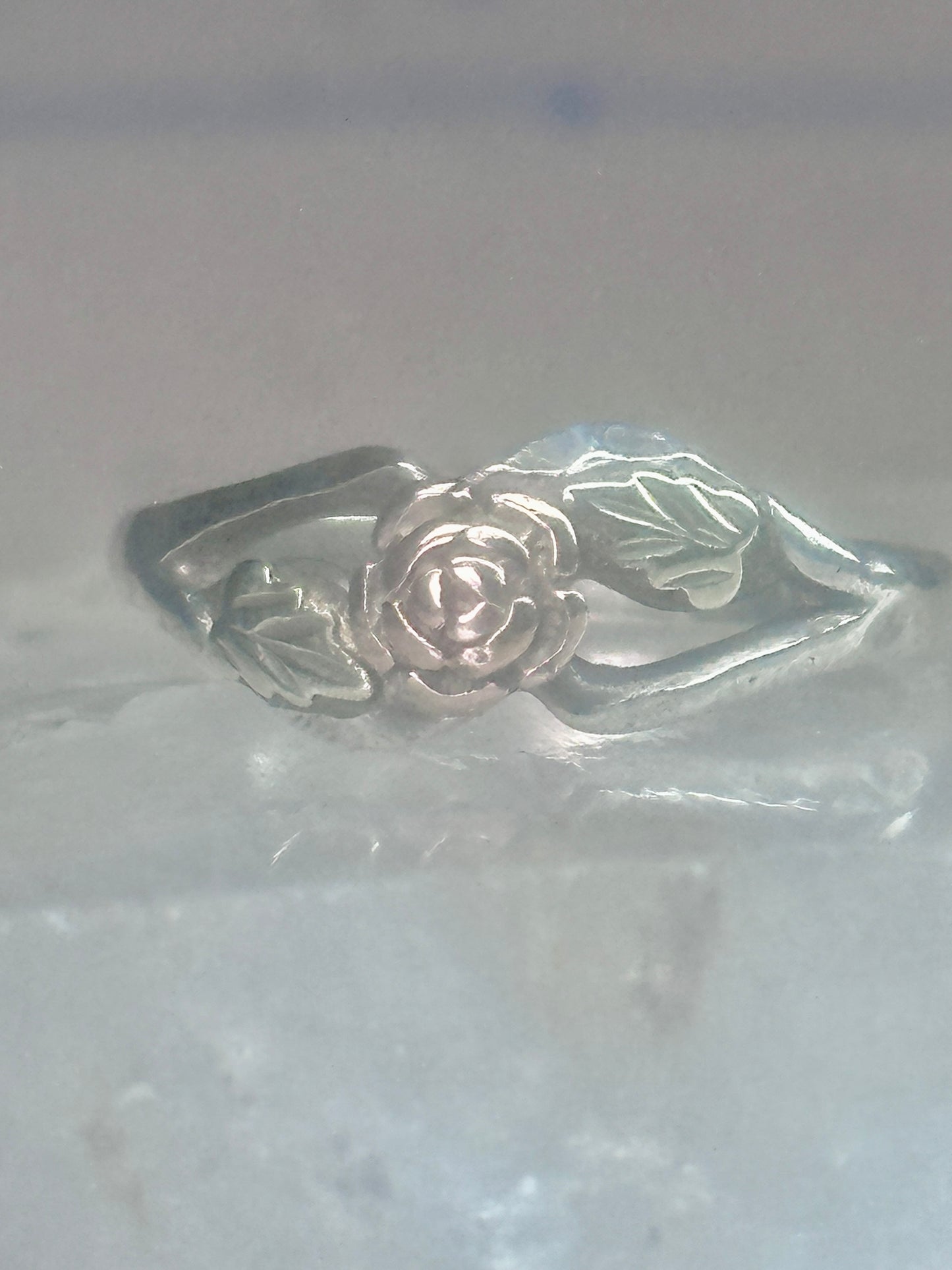 Black Hills Gold ring Rose Flower Leaves wedding band size 5.5 sterling silver women girls