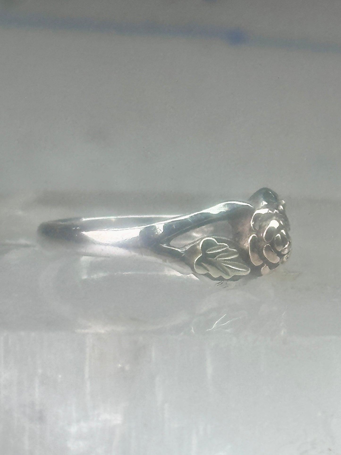 Black Hills Gold ring Rose Flower Leaves wedding band size 5.5 sterling silver women girls