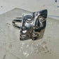Face ring twin faces band size 10.75 sterling silver women