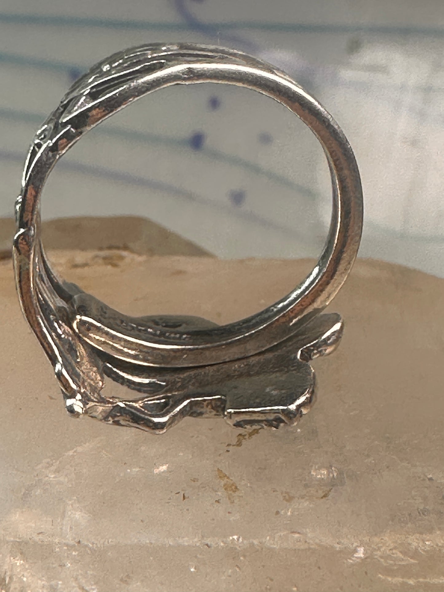 Lady Godiva Spoon Ring on a Horse sterling silver band size 7 sterling silver