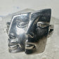 Face ring twin faces band size 10.75 sterling silver women