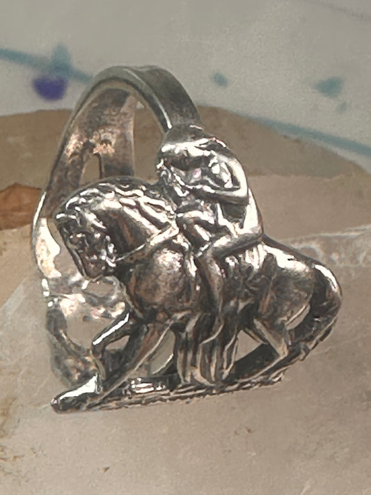 Lady Godiva Spoon Ring on a Horse sterling silver band size 7 sterling silver