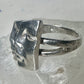Face ring twin faces band size 10.75 sterling silver women