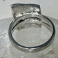 Face ring twin faces band size 10.75 sterling silver women