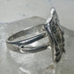 Face ring twin faces band size 10.75 sterling silver women