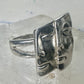 Face ring twin faces band size 10.75 sterling silver women