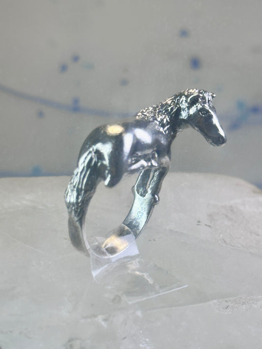 Horse ring animal band size 5 cowgirl sterling silver women