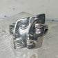 Face ring twin faces band size 10.75 sterling silver women