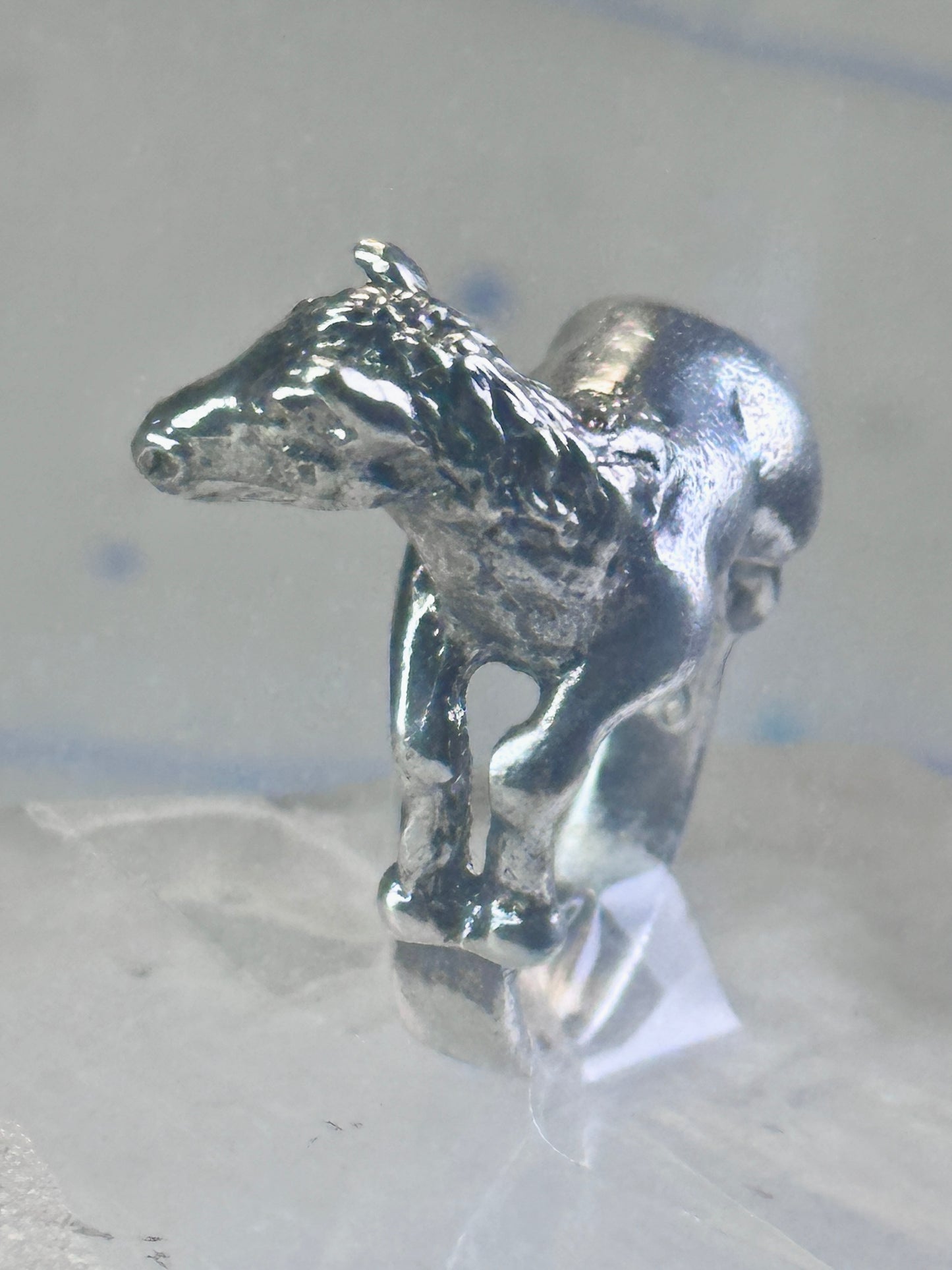 Horse ring animal band size 5 cowgirl sterling silver women