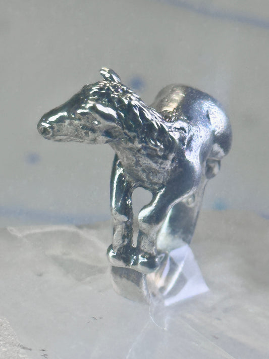 Horse ring animal band size 5 cowgirl sterling silver women