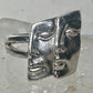 Face ring twin faces band size 10.75 sterling silver women
