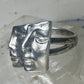 Face ring twin faces band size 10.75 sterling silver women