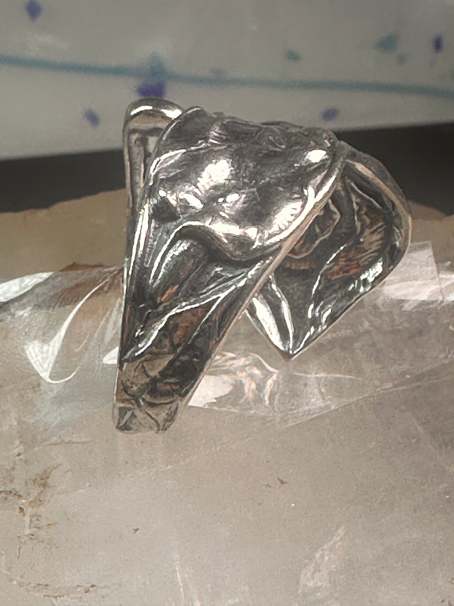 Spoon ring Arum Calla Lily band sterling silver size 8 sterling silver