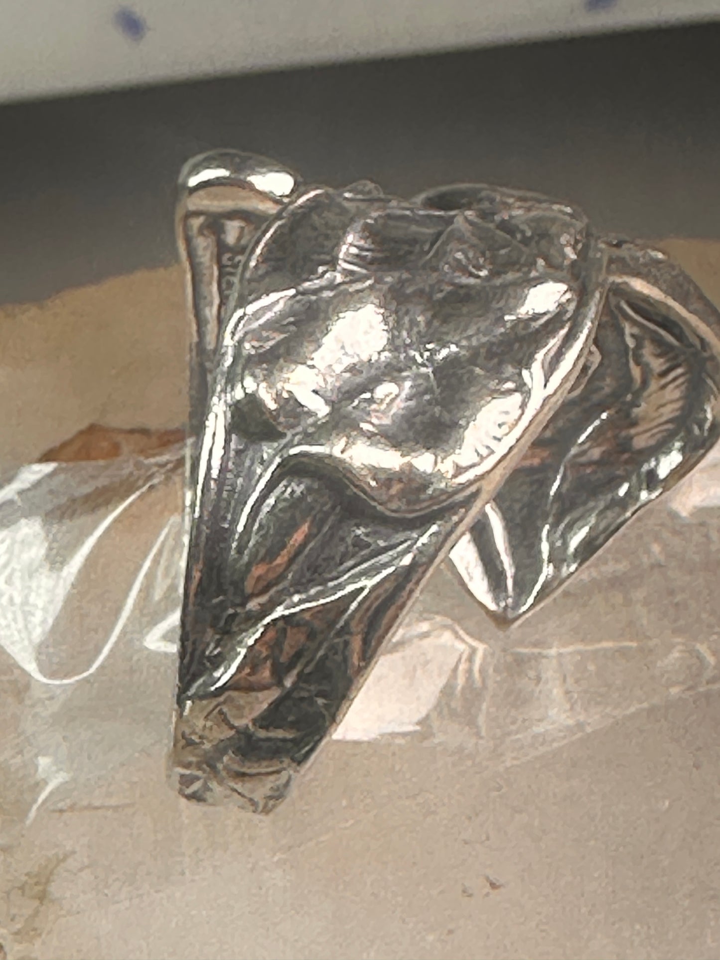Spoon ring Arum Calla Lily band sterling silver size 8 sterling silver
