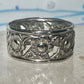 Flower ring floral band size 4.75 sterling silver women girls
