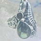 Seahorse ring animal abalone band size 6 sterling silver women