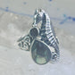Seahorse ring animal abalone band size 6 sterling silver women