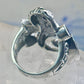 Seahorse ring animal abalone band size 6 sterling silver women