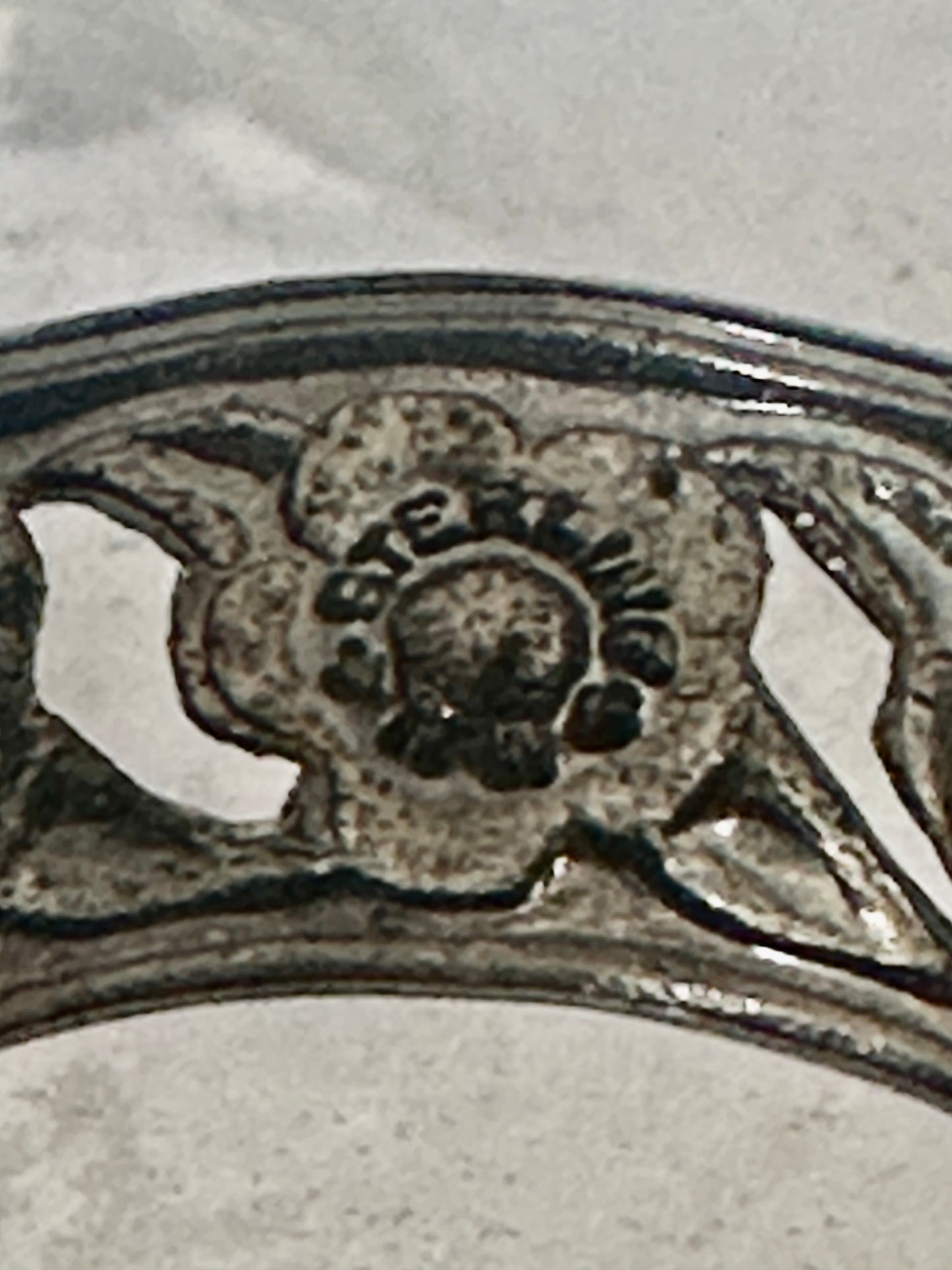 Flower ring floral band size 4.75 sterling silver women girls