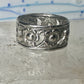 Flower ring floral band size 4.75 sterling silver women girls