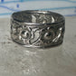 Flower ring floral band size 4.75 sterling silver women girls