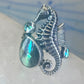 Seahorse ring animal abalone band size 6 sterling silver women